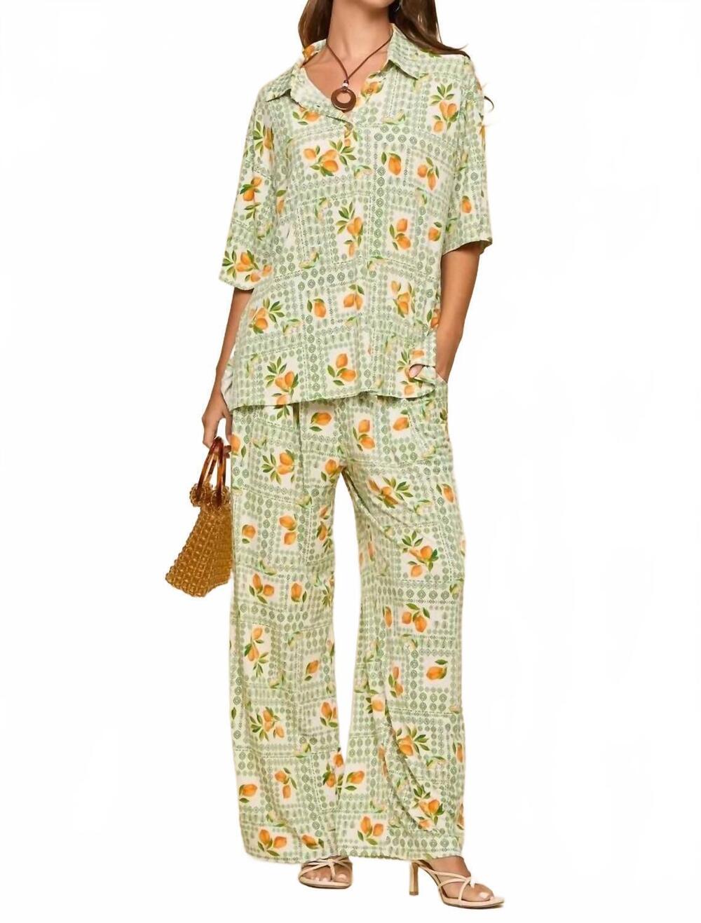 NEW DEAR SCARLETT ocean tide fruit bottom trouser in green